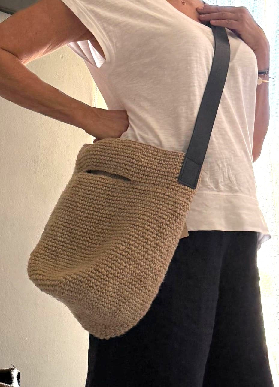Bolso Bola de yute M con asa en 2 colores