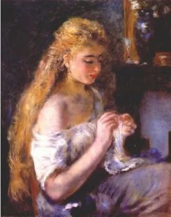 Gancho de crochet sobre tejido artesanal